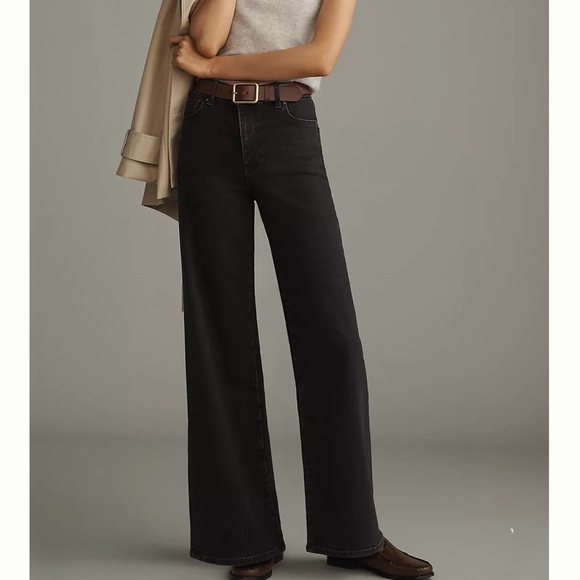 Frame Le Slim Palazzo Wide-Leg Black Jeans Size 28 - Picture 4 of 14